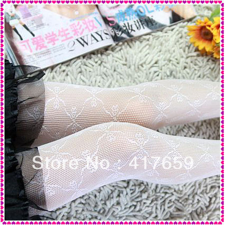 5pair Fashion Sexy White Fishnet Pattern Butterfly Jacquard Stockings Pantyhose Tights free shipping