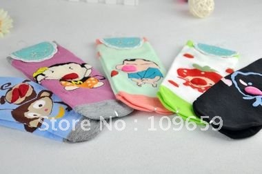 5pairs/lot,cartoon cotton socks, women's color mix  socks wholesale CY-01-123