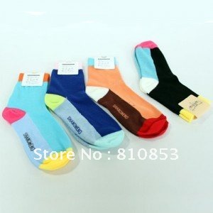5pairs/lot,free shipping, Candy colors mix cotton socks wholesale Lc-01-308