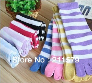 5pairs/lot  hot sale five fingers toes cotton socks for women stocking knee high free shipping factory price