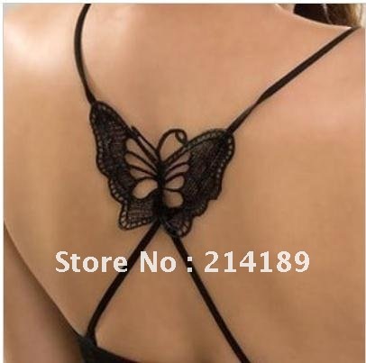 5PC free shipping Ladies fashion Butterfly with rhinestone Sexy Style ADJUSTABLE BRA BELT SHOULDER STRAP