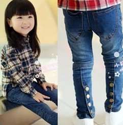 5pc/lot baby girl boy fashioon high quality demin pants kids casual jeans children long trouses Free shipping
