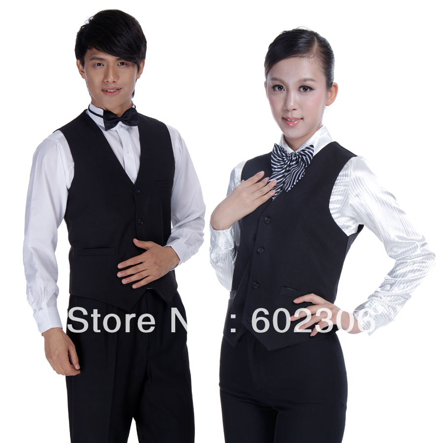 5pc/Lot  vest hotel uniform restaurant  waitress Bar clothings DHL UPS Free shipping
