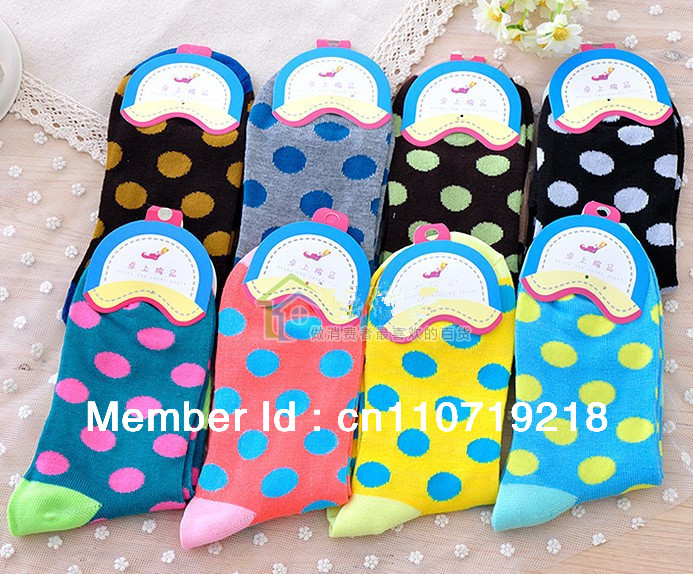 5pcs a lot Lovely lady  dot Floral female stocking pile of socks &Free shipping