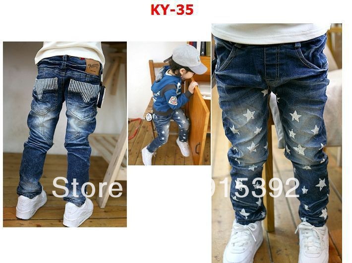 5pcs Children's Spring Autumn tight baby letters printing waist line trousers,boy's girl's long pant unisex casual denim pants
