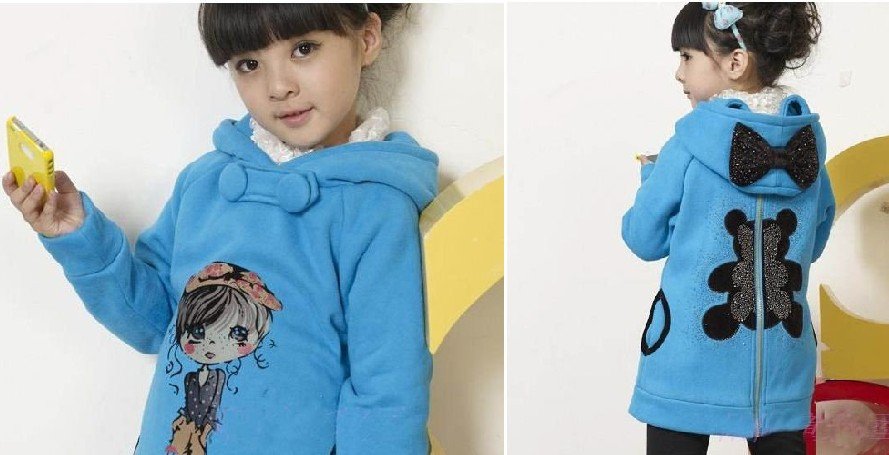5pcs Children's winter thick top outwear baby long-sleeved korea styles Windproof coats,girl's warm long Jacket,casual wear