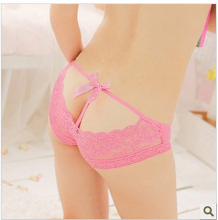 5pcs,Free shipping, Lady Sexy Underwear Lace Mini Briefs,Rhinestone Bow Cotton Underpants Knickers briefs T-back Lace shorts, U2