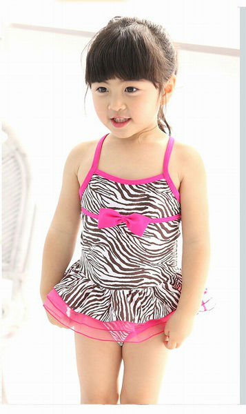 5pcs/lot Baby Girls Zebra swimwear Baby Swimwear+Hat L1387