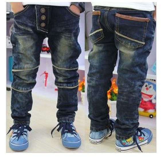 5pcs/lot boys girls jeans casual fashion denim pants children autumn winter trousers free shipping