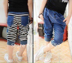 5pcs/lot boys pants jean stripe cotton kids clothes BC76