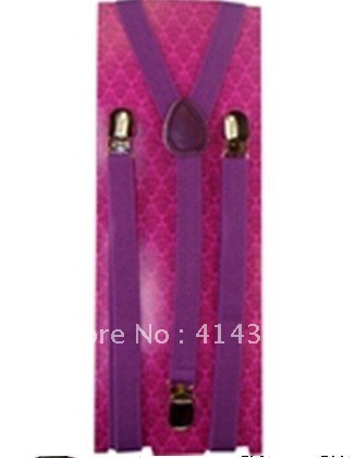 5pcs/lot Free shiping Women/Mens Clip-on Braces Elastic Y-back Suspenders of purple  2013