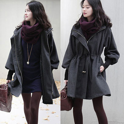 5pcs/lot, free shipping 2012 autumn and winter women thickening puff sleeve outerwear trench