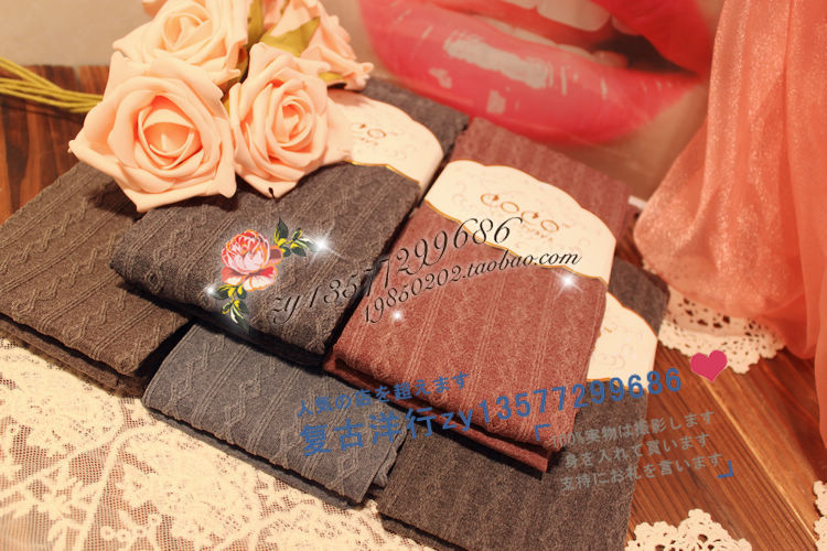 5pcs/lot + Free shipping! Cattle artificial wool pantyhose twisted , dsmv vertical stripe lengthen thickening tights
