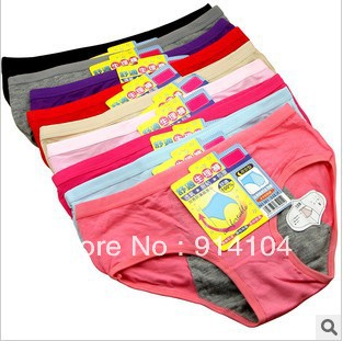 5PCS/LOT Free Shipping For Sexy Women's  non-trace Underwear 100% cotton Panties Soft and Comfortable Physiological Briefs