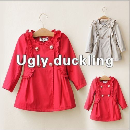 5pcs/lot Free shipping wholesale baby girl spring autumn high quality cotton beige Trenchs kids double button Dust coat /jacket