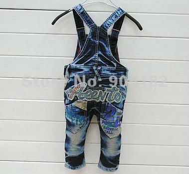 5pcs/lot kids wear denim overalls girls/boy's pants beautiful pants jeans,jumpsuit, size:90-130