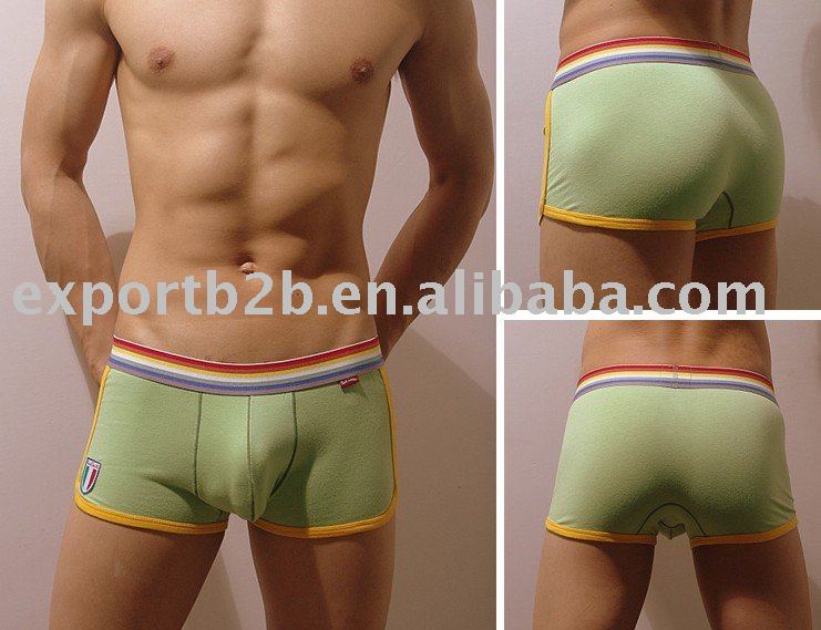 5pcs/lot men's Underwear Men's Shorts (light green color)---free shipping