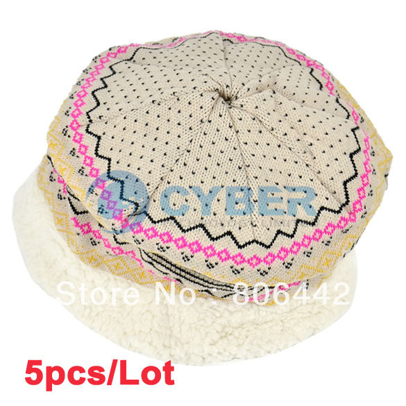 5pcs/Lot New Fashion Women's Wool Flat-top Hat Cute Winter Hat Warm Cap 2 Colors Free Shipping 9086