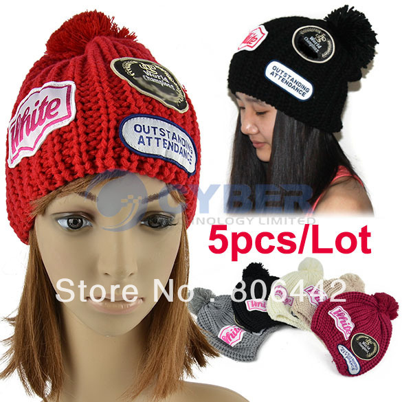 5pcs/Lot New UNISEX Men & Women Winter Snowboard Cap Running Ski Skull Beanie Hat Free Shipping 9535
