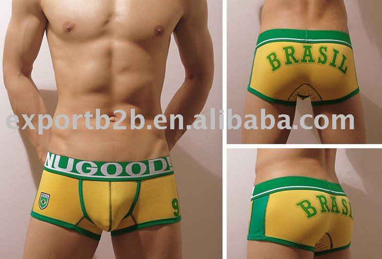 5pcs/lot NUGOOD men's underwear Boxers & Briefs (yellow color)---free shipping