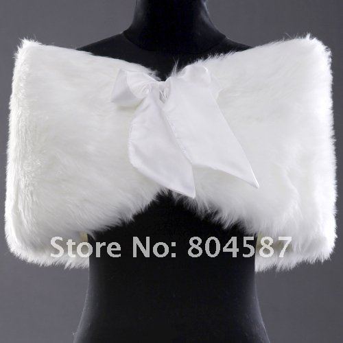 5pcs/lot!Retail&wholesale! GK Faux Fur Wedding accessories Bridal Wrap Shawl Stole Tippet Jacket CL2615