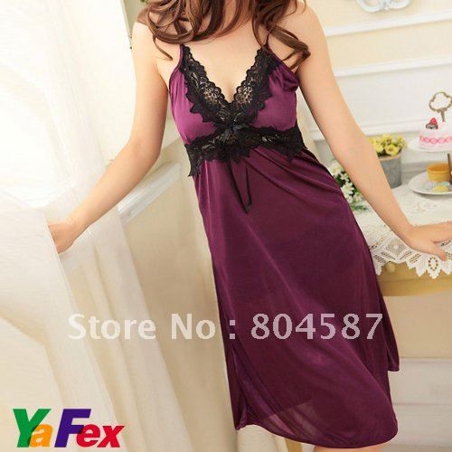 5pcs/lot,Wholesale,Satin + Lace ,Sexy Women's underwear Lingerie sleep dress +G string , SU265