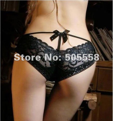 5pcs/Lot Women Sexy Lace Cozy Lingerie Ladies' Butterfly bowknot Thong Panties Briefs Underwear Free Shipping