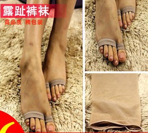 5pcs/Pack Bottoming socks Ms. open-toed socks Yuzui socks leakage toes ultra-thin meat pantyhose stockings sexy transparent