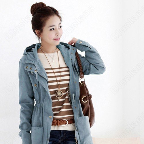 5pcs Wholesale  Fashion Women's  Casual Long Hoody Trench Coat Outwear