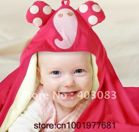 5pecs/lot 2012 OEM Pink Elephants Animal Babies Bathrobes Bath Towels Cartoon Robes
