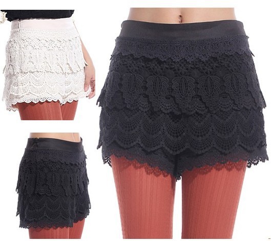 5size Very high quality all-match/elegant ladies lace shorts party/club/casual/holiday, plus size skirt/culottes/short women