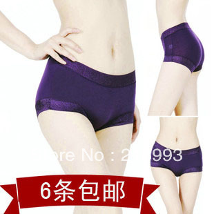 6 bamboo fibre panties seamless sexy women plus size 100% cotton sexy lace