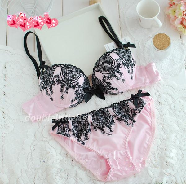 6 c4008 luxury embroidery sweet underwear push up bra set