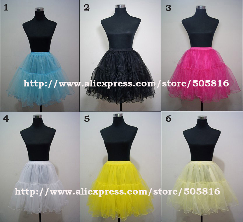 6 Color 20" Length Wedding Bridal Petticoat Underskirt Crinoline WBP-2