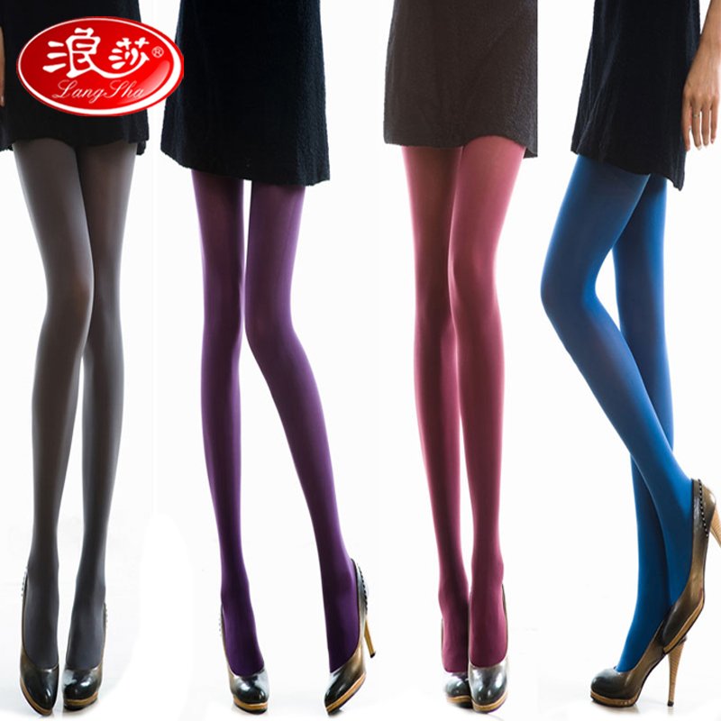 6 double LANGSHA wire socks female multicolour velvet plus crotch pantyhose spring and autumn legging socks