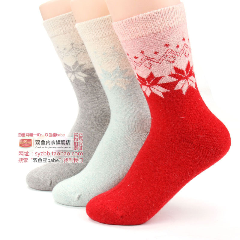 6 double top thickening rabbit wool female socks autumn and winter thermal winter socks sock