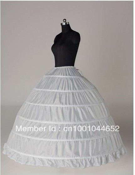 6-HOOP White Petticoat Wedding Gown Crinoline Petticoat