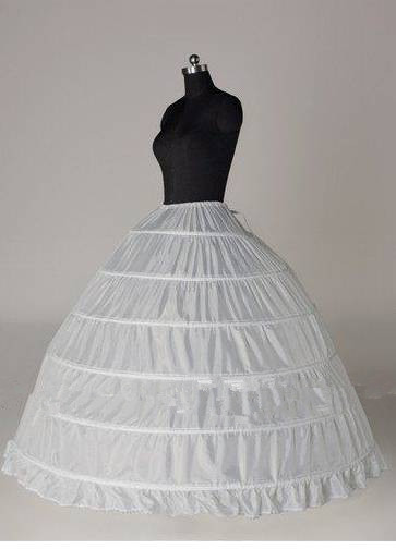 6-HOOP White Petticoat Wedding Gown Crinoline Skirt Slip Exquisite Bridal Gowns Wedding Dresses Cheap Petticoat
