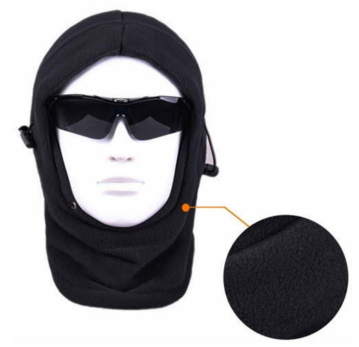6 in 1 Thermal Fleece Balaclava Hat Hood Police Swat Ski Bike Wind Stopper Face Mask[03020117]
