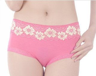 6 modal bamboo fibre female panties elegant jacquard in high waist panty lace panties female