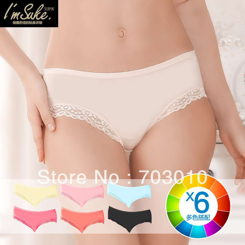 6 panty modal cotton panties female lace sexy temptation trigonometric panties