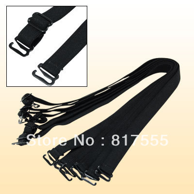 6 Pcs Bra Black Soft Adjustable Elastic Shoulder Straps
