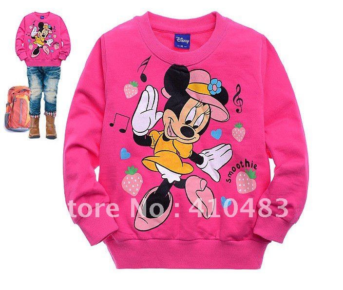 6 pcs/lot Factory outlet baby girls minnie sweatshirts comfortable children coat fashion kids hoodies wholesale