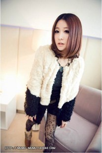 6043 women's elegant faux 2012 color block decoration outerwear