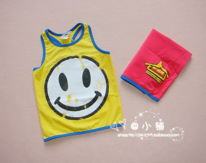 605 male girls clothing big smiley bodybuilding tank clothing long 34 , 36cm