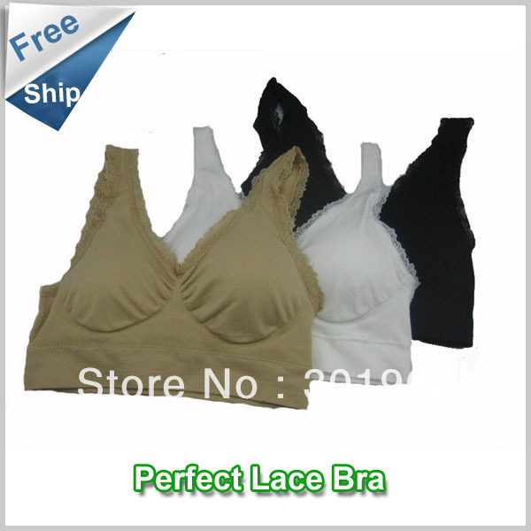 60pcs/lot(20sets) newest padded genie bra with lace Genie Bra seamless bra,3 color a set no other select(OPP bag)