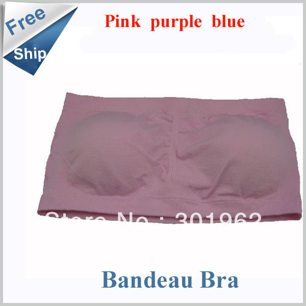 60pcs/lot(20sets) STRAPLESS Tube Top BANDEAU Removable Padding Bra,3 Color a Set No Other Select,Only One Set Sale(OPP bag)