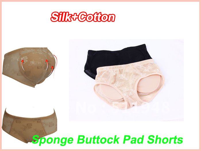 60pcs/lot Buttock Pad Body Shaping Shorts Soft Sponge Raise Buttocks Women Panties Low Waist Hold Buttock Shape Panties(OPP bag)