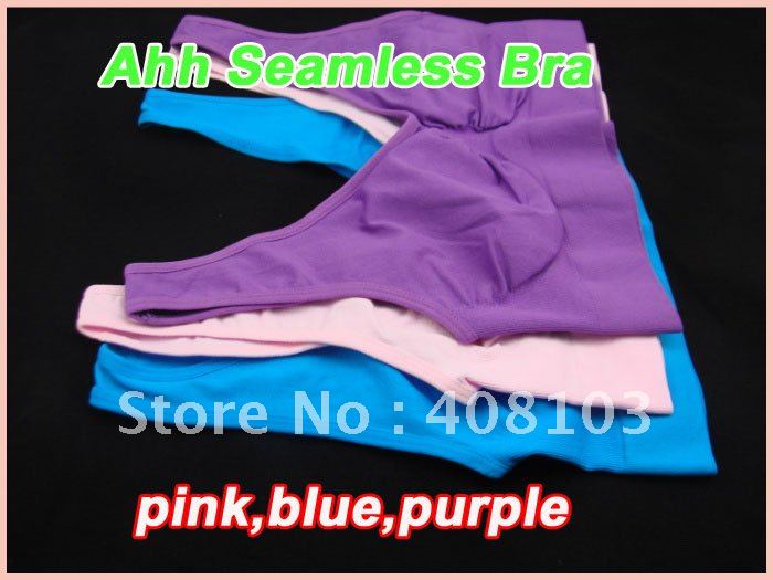 60pcs/lot  Free Shipping 3 Color a Set No Other Select, Ahh Bra Shear Ahh Seamless Leisure Bra,no padding(Retail packaging)