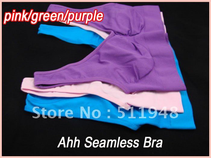 60pcs/lot   Free Shipping TOP Quality Ahh Bra Shear Ahh Seamless Leisure Bra,no padding(Retail packaging)